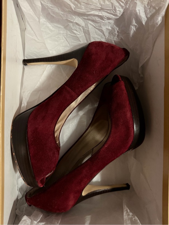 MICHAEL Michael Kors Shoes - MICHAEL Michael Kors Burgundy Suede Peep-Toe Stilettos